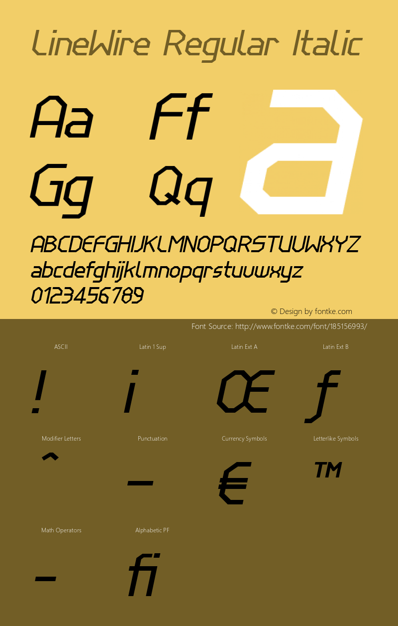 LineWire Regular Italic Version 001.000图片样张