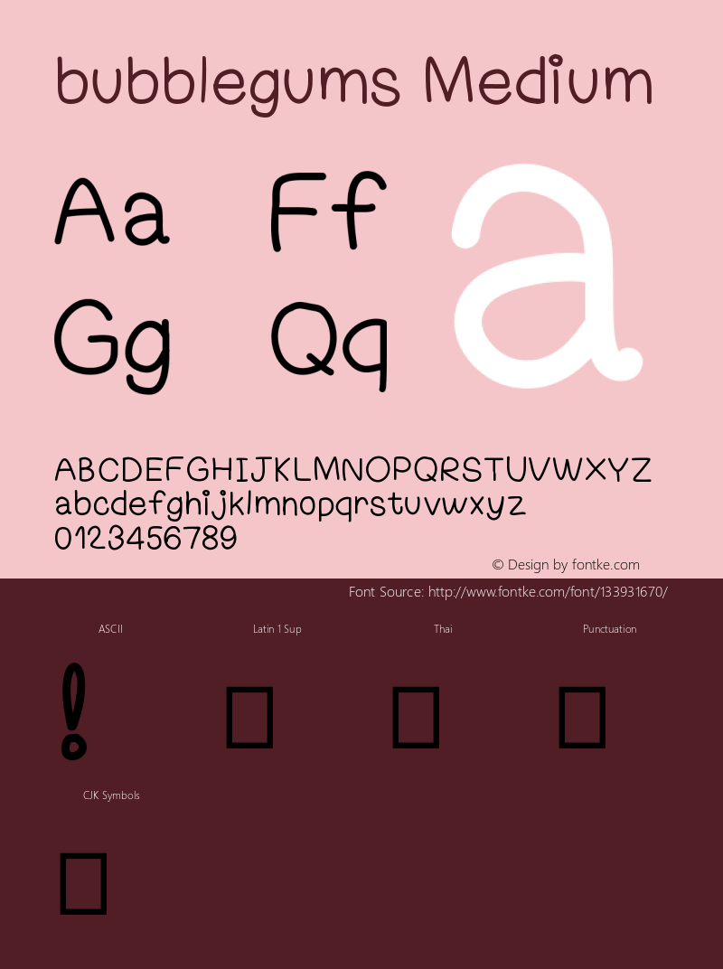 bubblegums Version 001.000 Font Sample