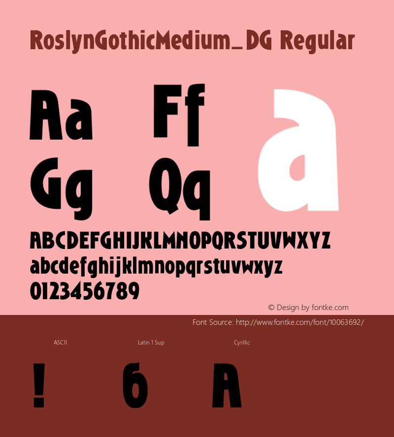 RoslynGothicMedium_DG Regular Converted from H:\NEW\RSLB__DG.TF1 by ALLTYPE Font Sample