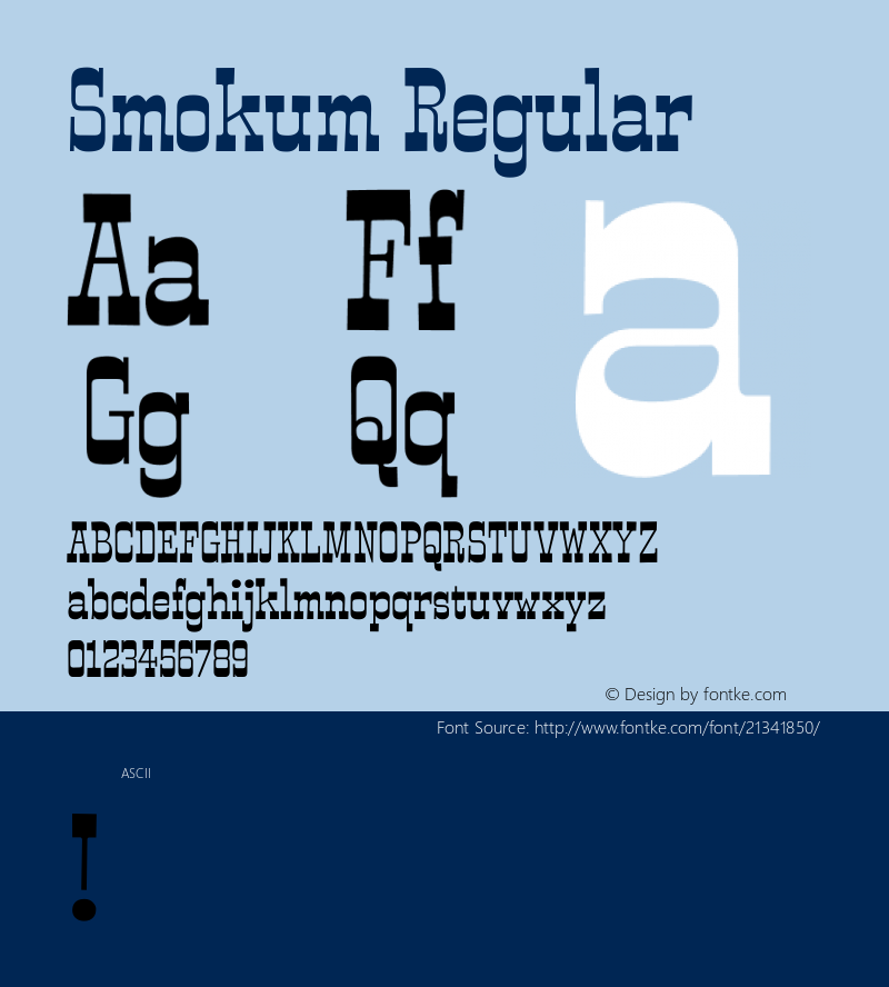 Smokum Version 1.0 Font Sample