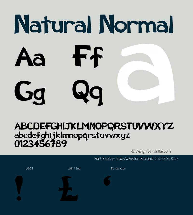 Natural Normal 1.0 Tue Oct 04 19:13:55 1994 Font Sample