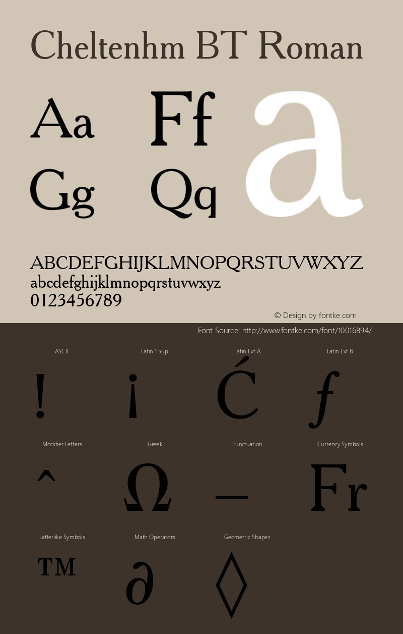 Cheltenhm BT Roman mfgpctt-v4.4 Nov 27 1998 Font Sample