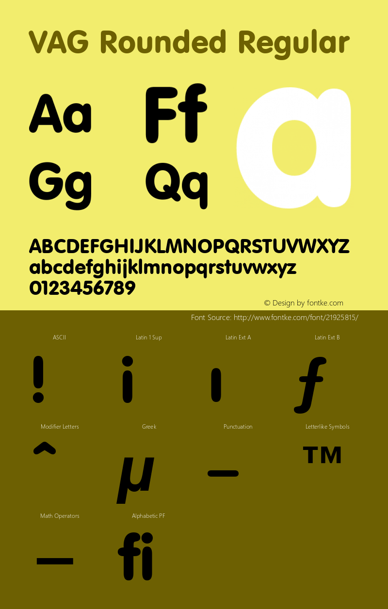 VAG Rounded Version 2.0-1.0 Font Sample