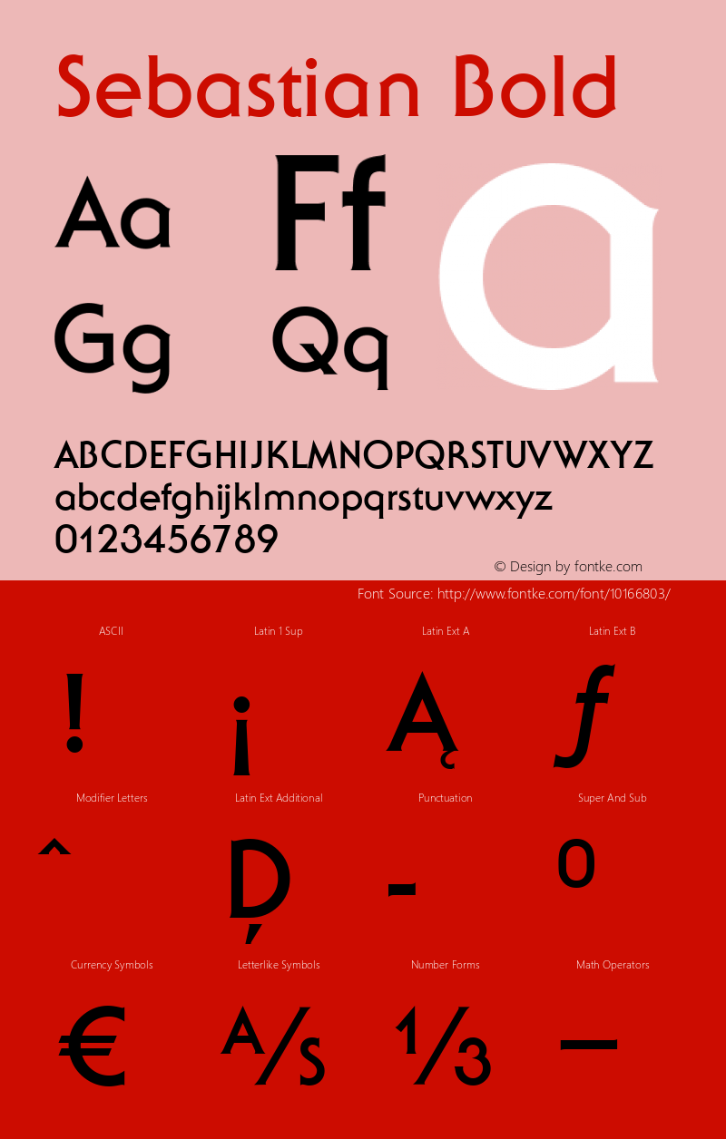 Sebastian Bold Version 1.0 08-10-2002 Font Sample