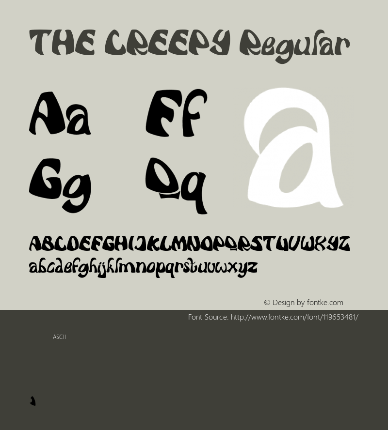 THE CREEPY Version 1.000 Font Sample