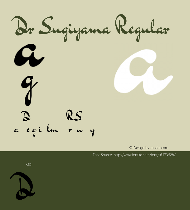 Dr Sugiyama Regular Version 1.000 Font Sample