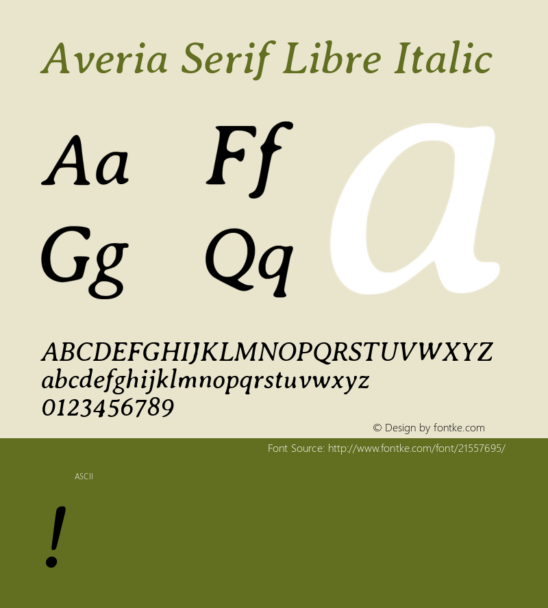 AveriaSerifLibre Version 1.0 Font Sample