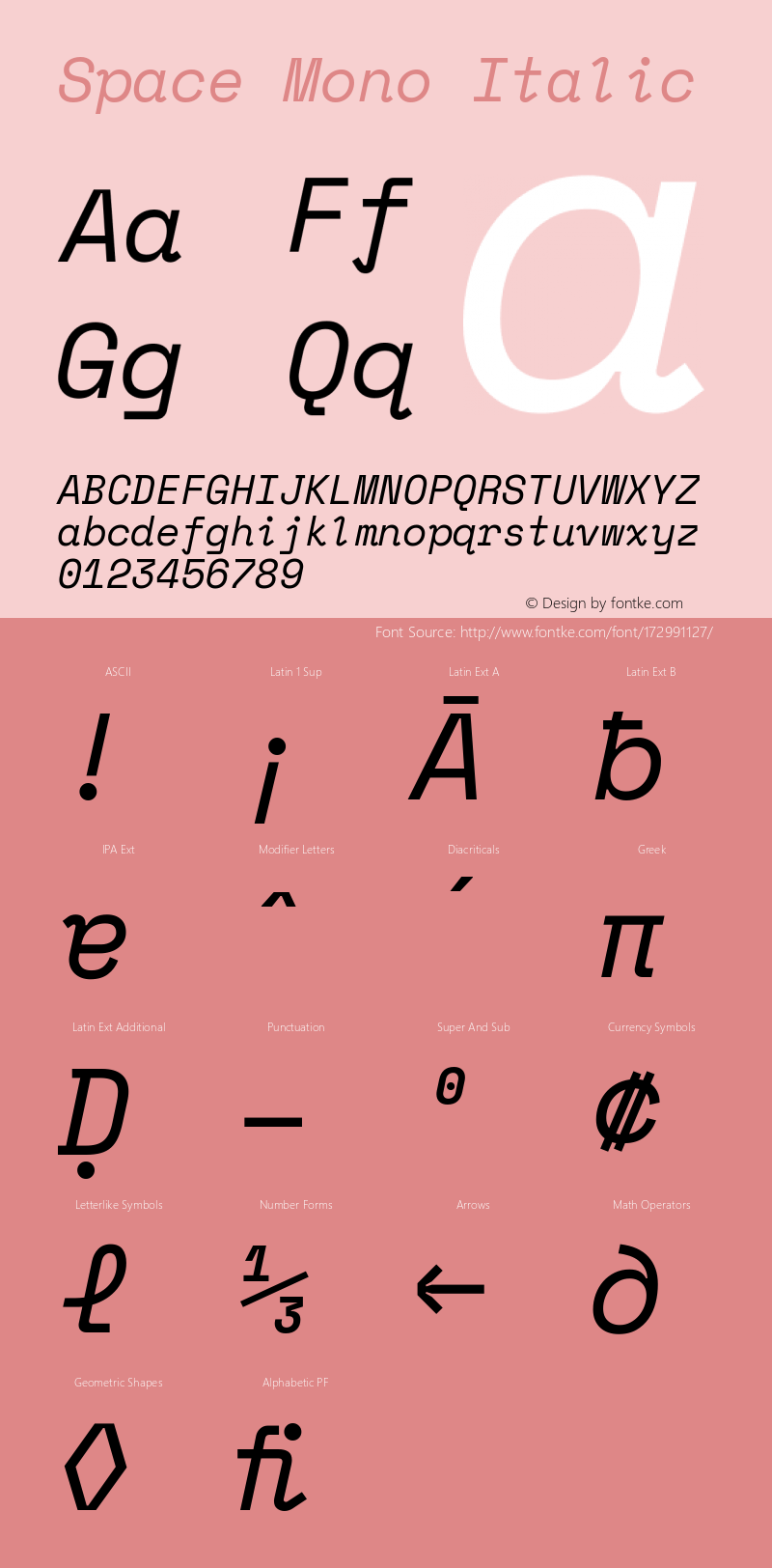 Space Mono Italic Version 1.000;PS 1.000;hotconv 1.0.81;makeotf.lib2.5.63406图片样张