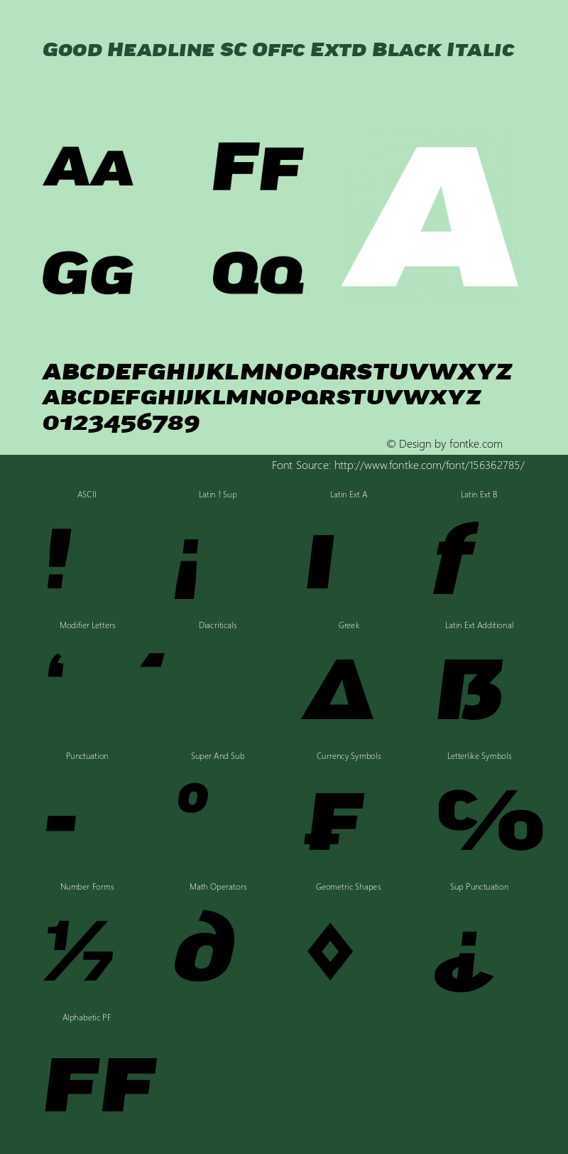 Good Head SC Offc Extd Black Italic Version 7.504; 2014; Build 1020 Font Sample