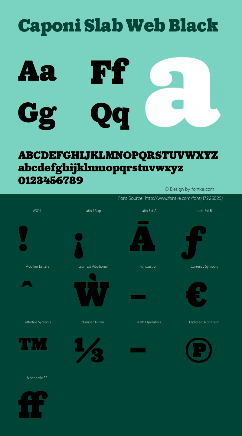 Caponi Slab Web Black Version 1.1 2013 Font Sample