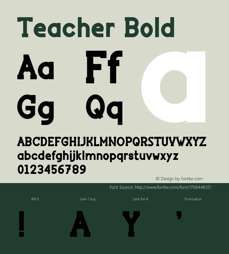 Teacher Bold Version 1.001;Fontself Maker 3.5.6图片样张