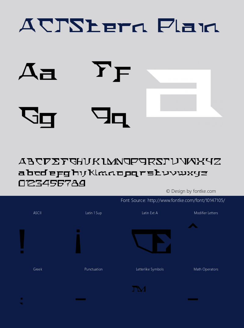 ACTStern Plain Version 001.000 Font Sample