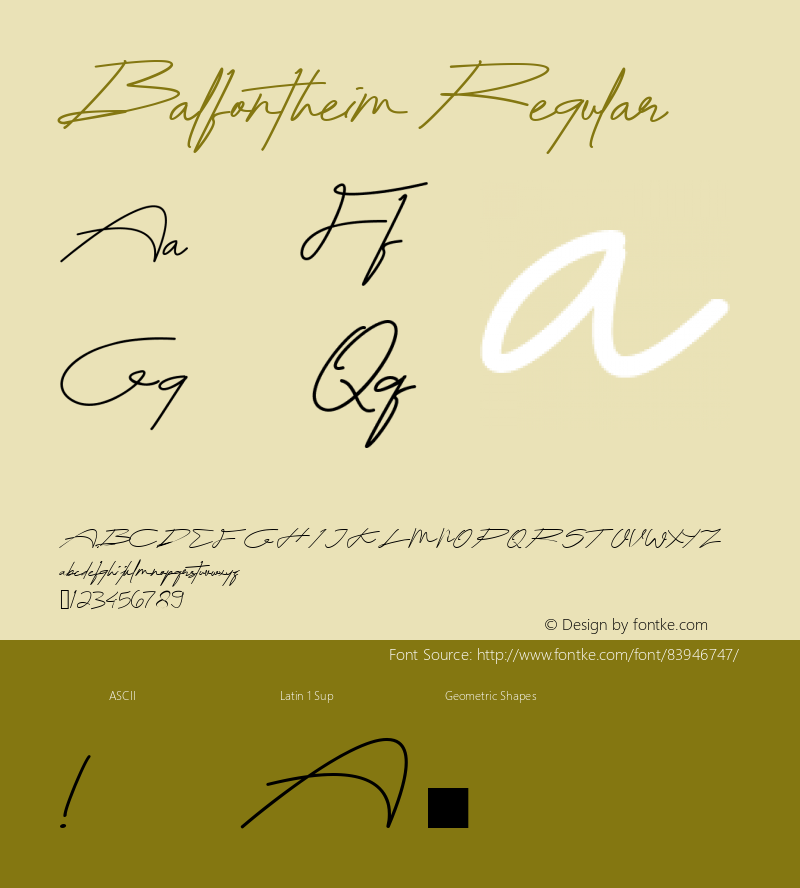 Balfontheim Regular Version 1.001;Fontself Maker 3.5.1 Font Sample