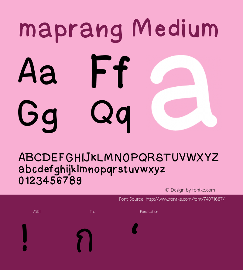 maprang Version 001.000 Font Sample