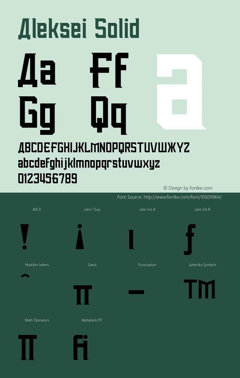 Aleksei Solid Version 001.000 Font Sample