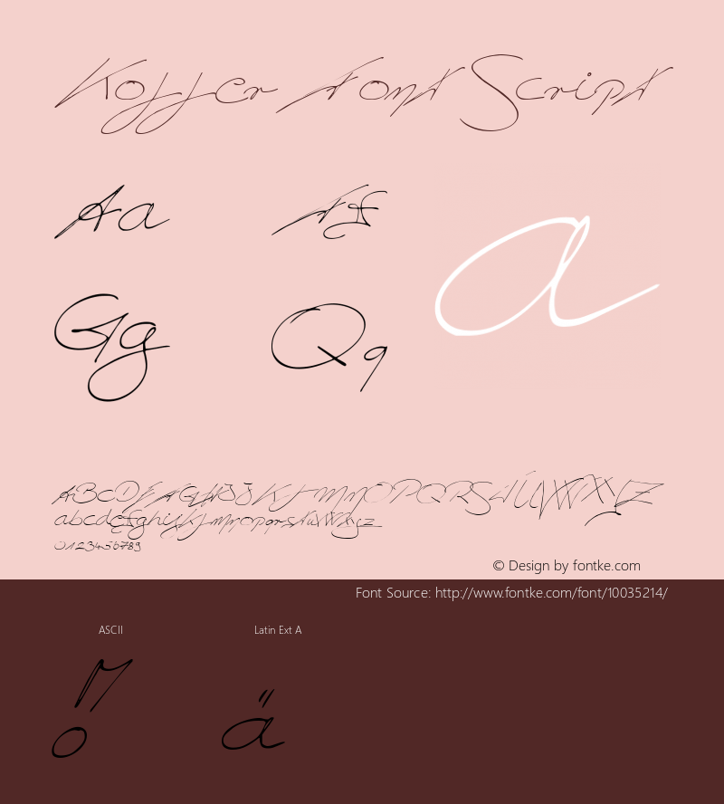 Koller Font Script 2000; 1.0, initial release Font Sample