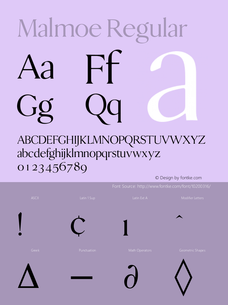 Malmoe Regular 001.001 Font Sample