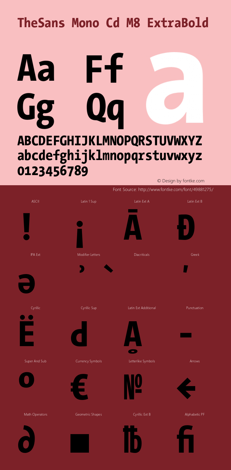 TheSansMono-CdM8ExtraBold 3.006 Font Sample