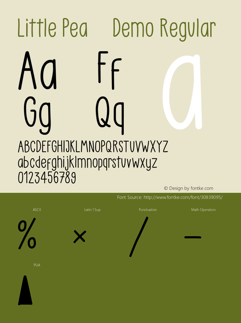 Little Pea - Demo Regular Version 1.000 Font Sample