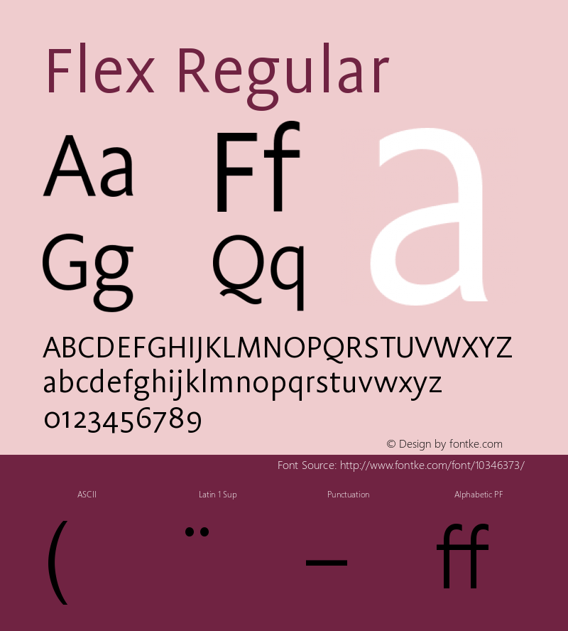 Flex Regular 1.0; pdf-x uazero; Font Sample