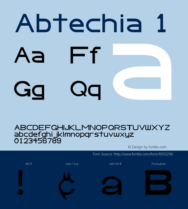 Abtechia 1 1.0 Sat Nov 09 11:47:18 1996 Font Sample