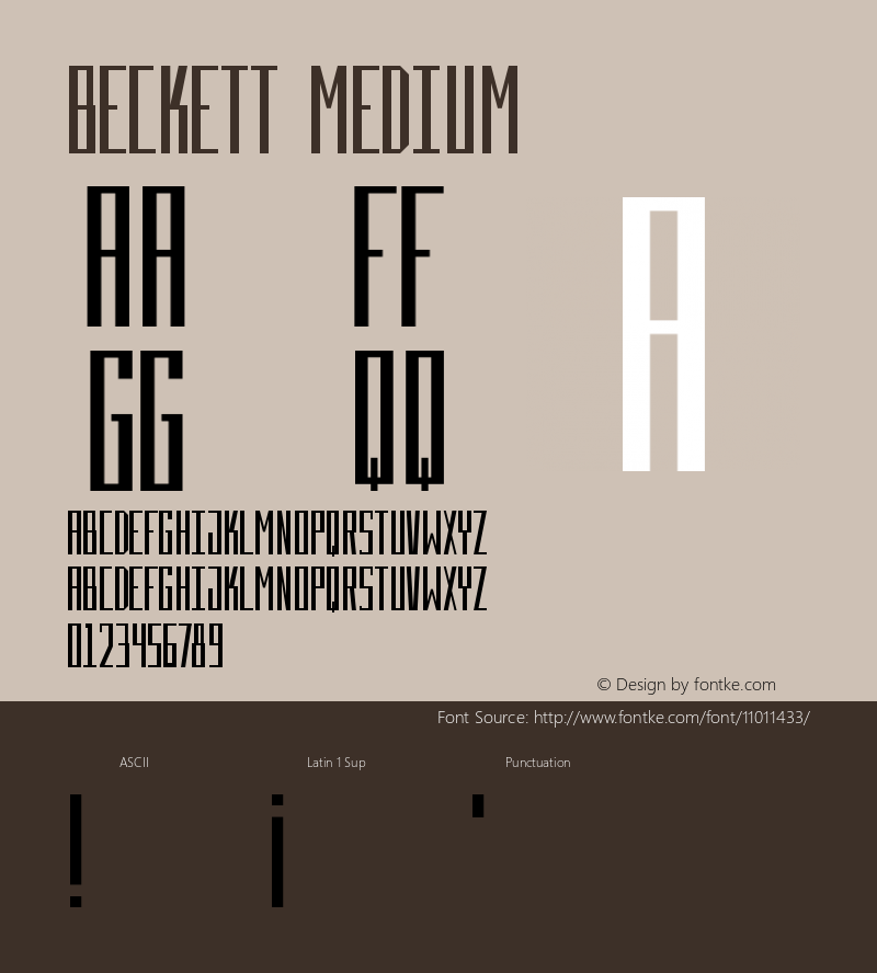 Beckett Medium Version 001.000 Font Sample