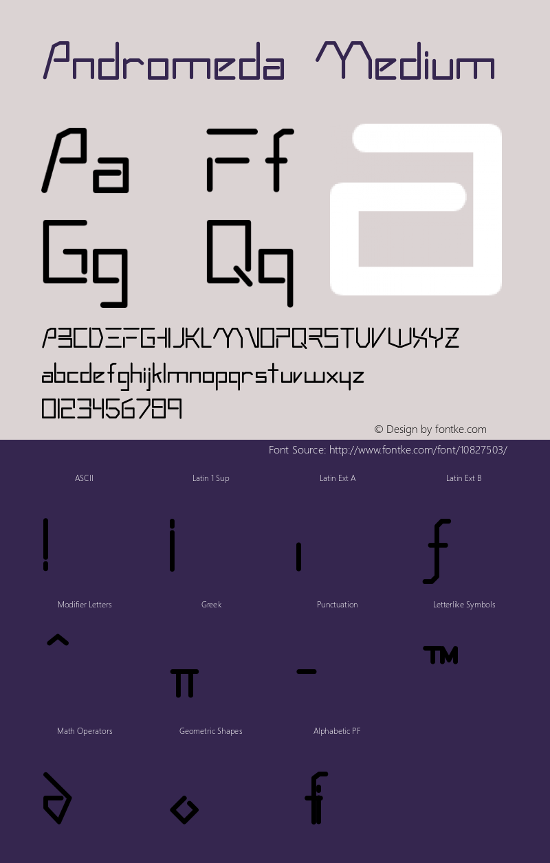 Andromeda Medium Version 001.001 Font Sample