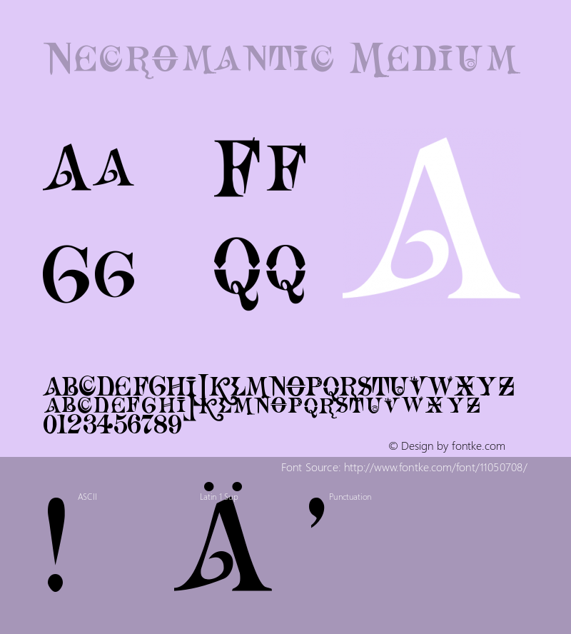 Necromantic Medium Version 001.000 Font Sample