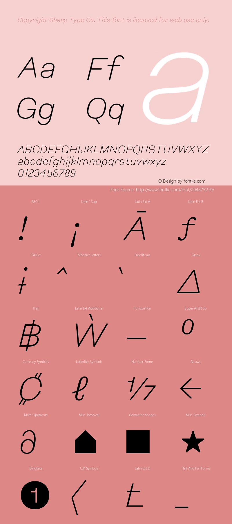 Copyright Sharp Type Co. This font is licensed for web use only. Version 1.000;hotconv 1.0.114;makeotfexe 2.5.65599图片样张