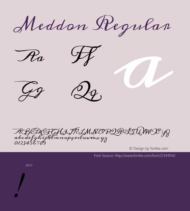 Meddon Version 1.0 Font Sample