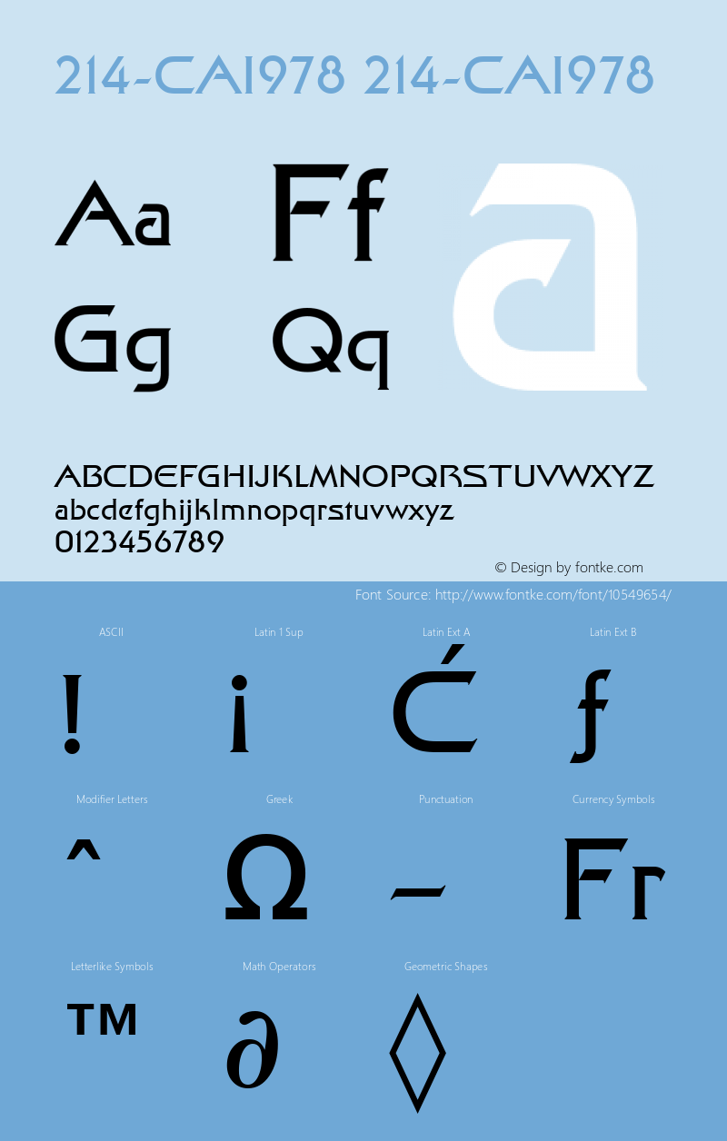 214-CAI978 214-CAI978 Version 3.0 Font Sample