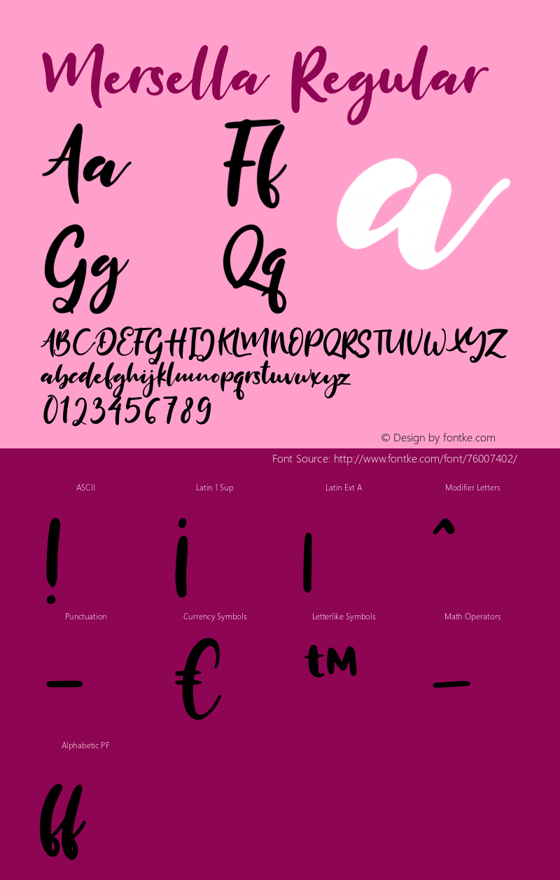 Mersella Version 1.00;July 3, 2020;FontCreator 12.0.0.2525 64-bit Font Sample