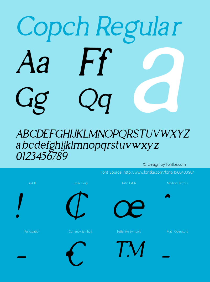 Copch Version 1.0 Font Sample