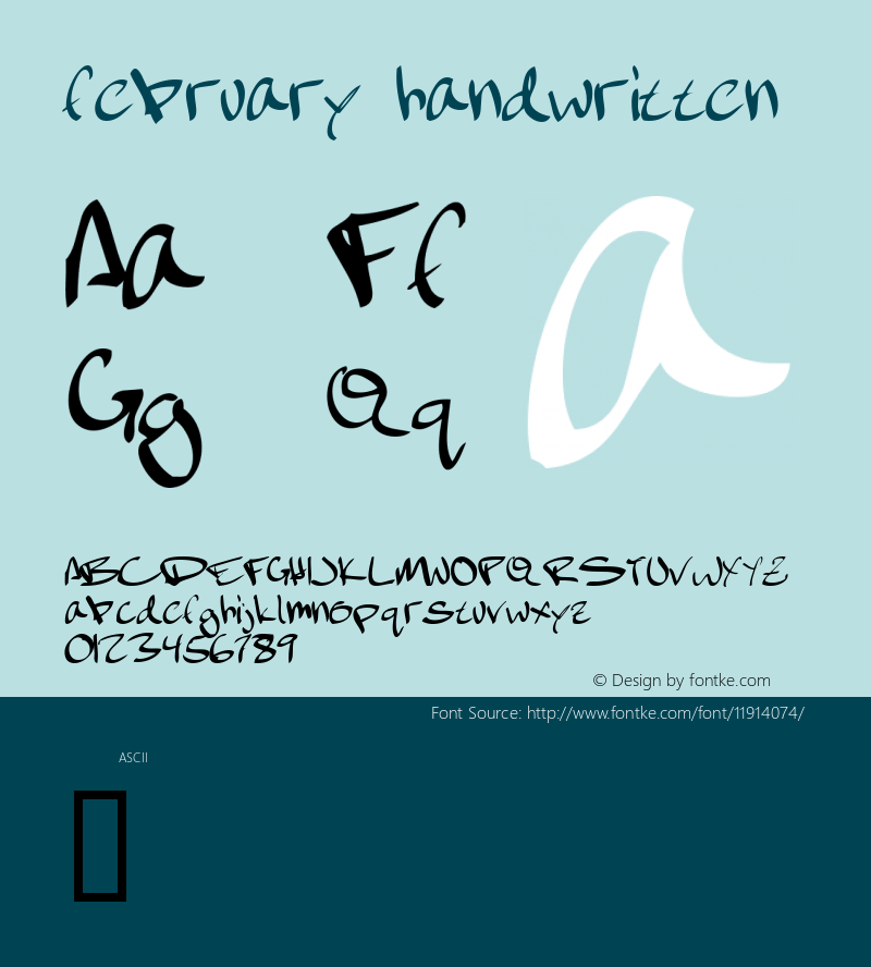 february handwritten Fontographer 4.7 5/23/07 FG4M­0000002318 Font Sample