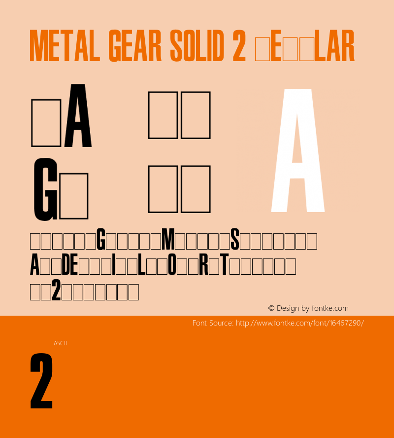 Metal Gear Solid 2 Regular 1.0 Font Sample