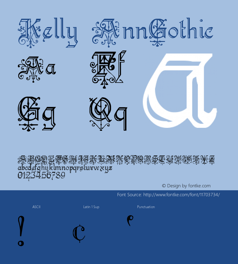 Kelly AnnGothic Version 001.000 Font Sample