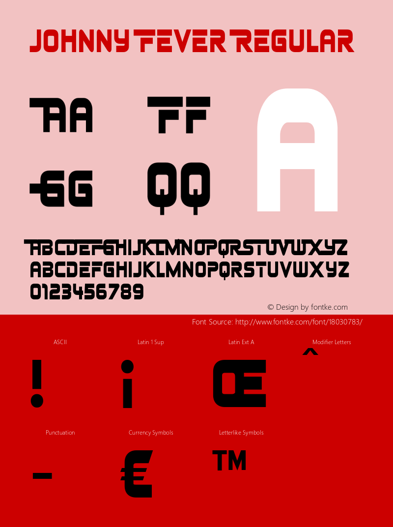 Johnny Fever Regular OTF 4.000;PS 001.001;Core 1.0.29 Font Sample