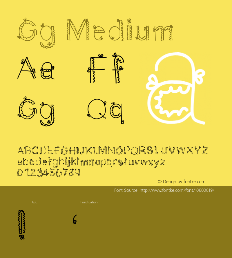 Gg Medium Version 001.000 Font Sample