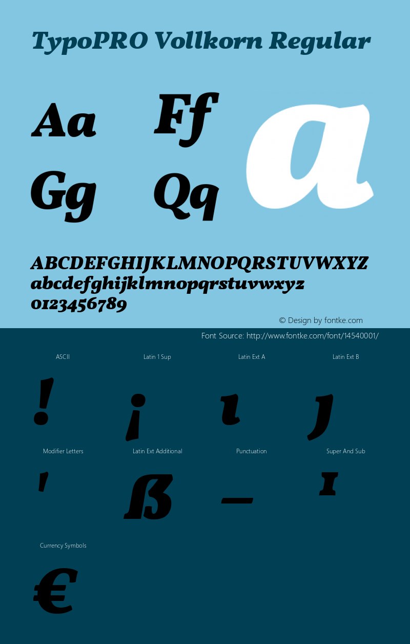 TypoPRO Vollkorn Regular Version 2.001 Font Sample