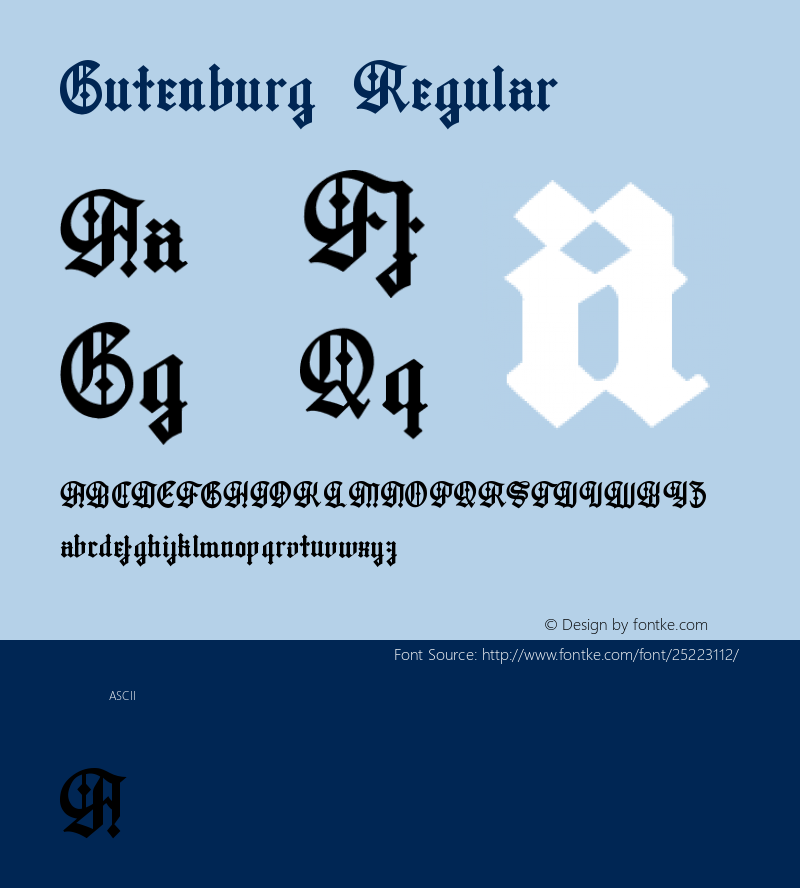Gutenburg Version 001.000 Font Sample