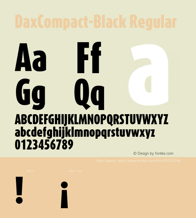 DaxCompact-Black Regular 4.460 Font Sample
