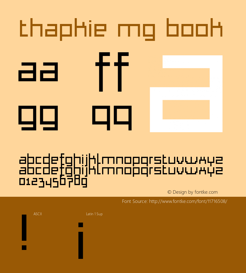 Thapkie MG Book Version v1.0 Font Sample