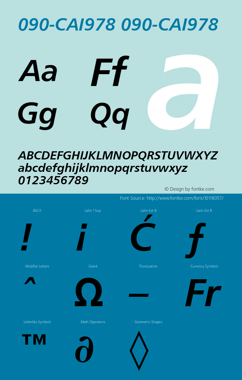 090-CAI978 090-CAI978 090-CAI978 Font Sample