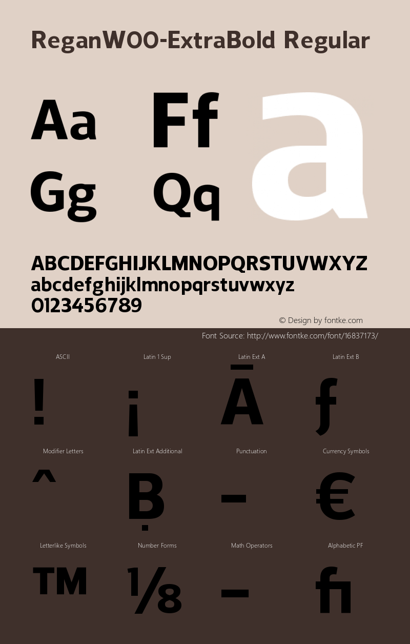 ReganW00-ExtraBold Regular Version 1.10 Font Sample