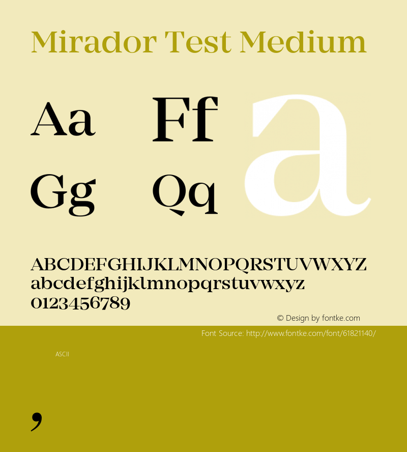Mirador Test Medium Version 1.002;PS 001.002;hotconv 1.0.88;makeotf.lib2.5.64775 Font Sample