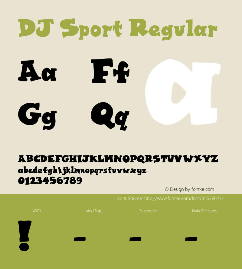 DJ Sport Fontographer 4.7 4/10/08 FG4M­0000003933 Font Sample