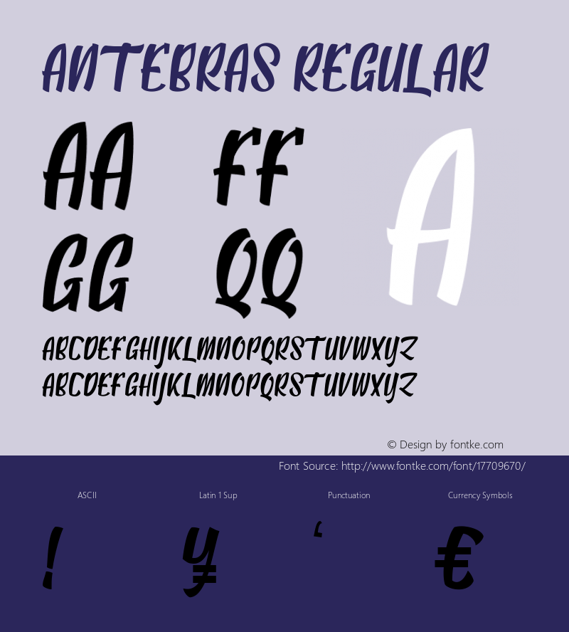 Antebras Regular Version 1.000 Font Sample