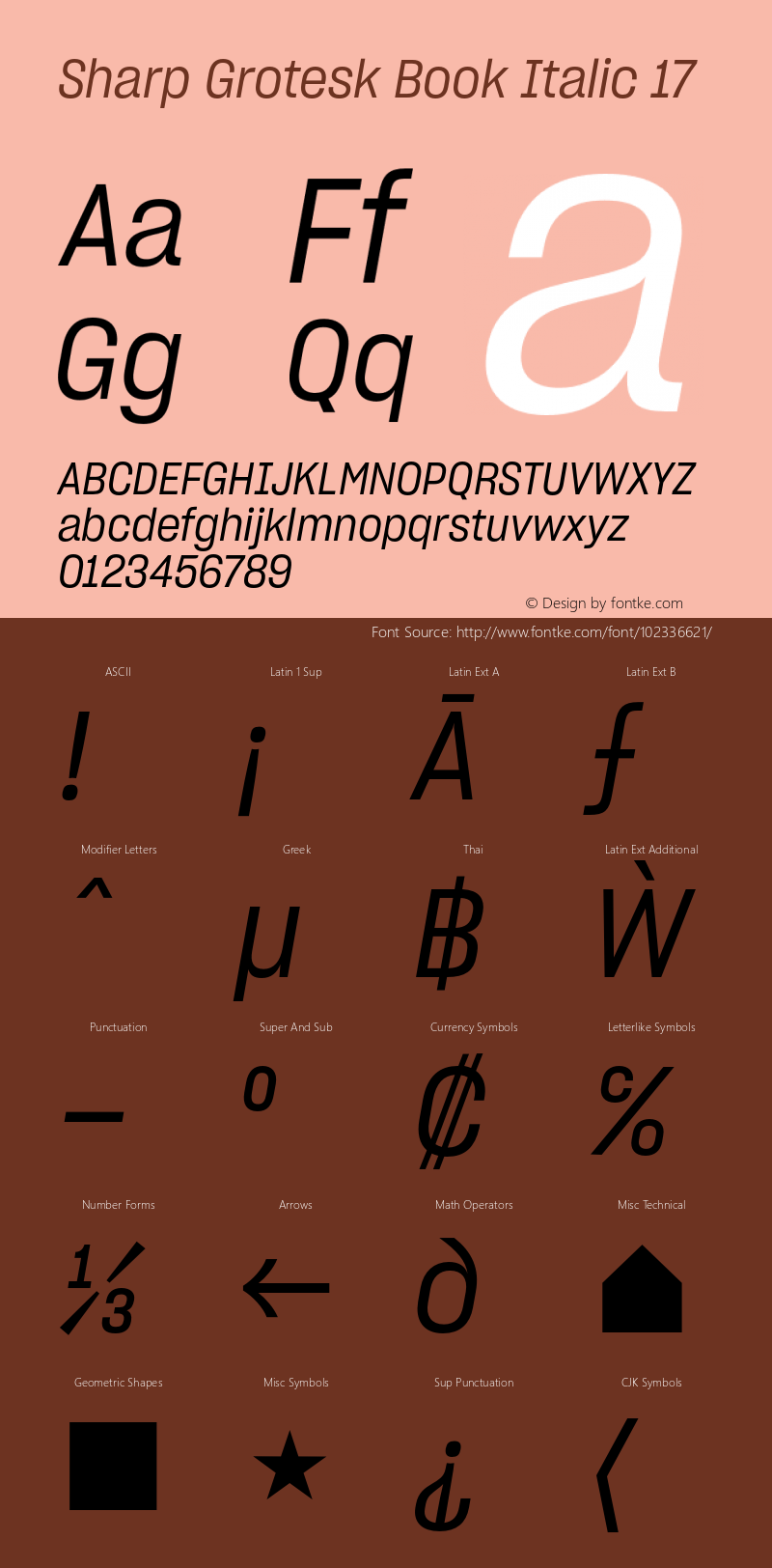 Sharp Grotesk Book Italic 17 Version 1.003 Font Sample