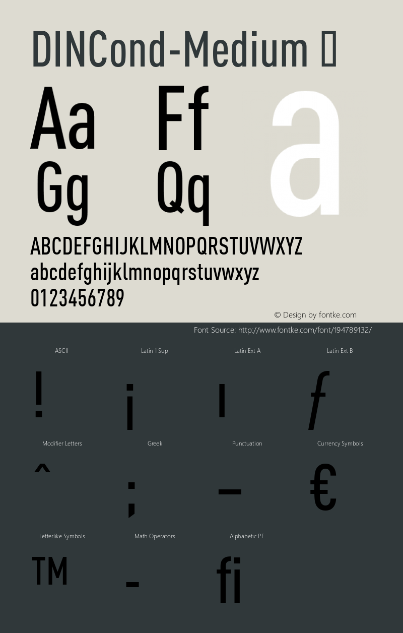 ☞DINCond-Medium Version 4.450; 2000;com.myfonts.easy.fontfont.ff-din.cond-medium.wfkit2.version.37RA图片样张