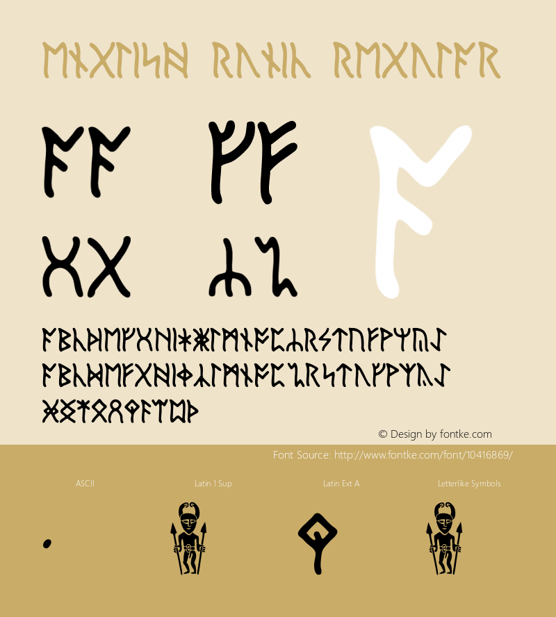 English Runic Regular Unknown Font Sample